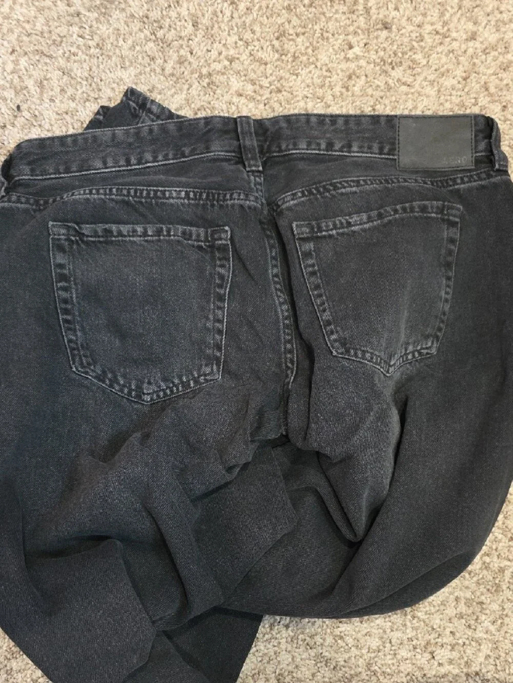 Women's Black Baggy Wide Leg Jeans - 10R - Picture 3 of 5